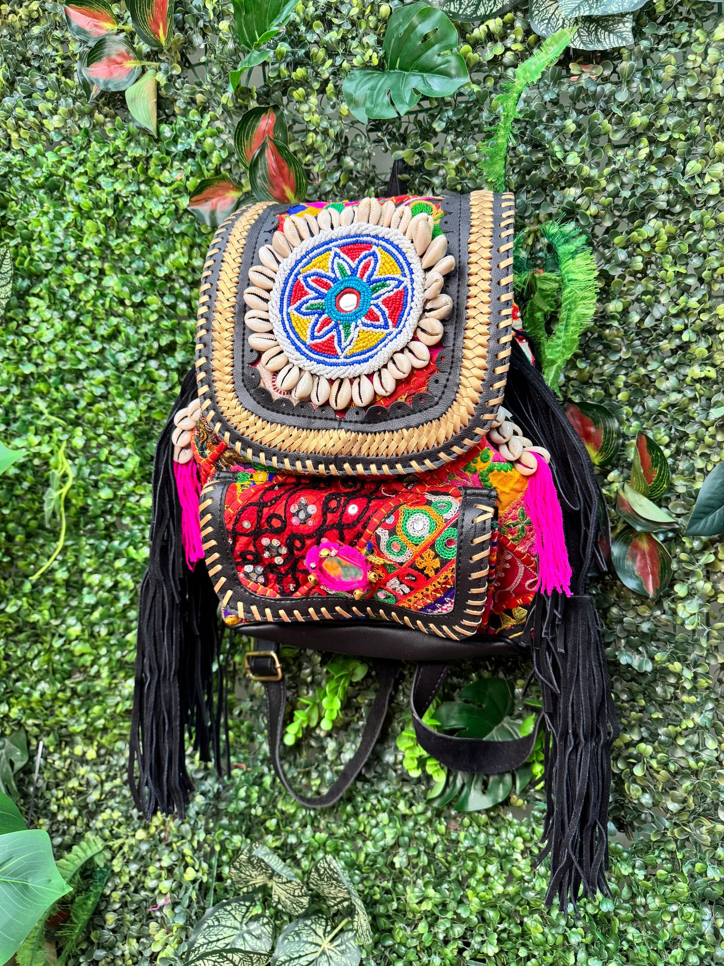 Boho Black Tassel Backpacks - 2