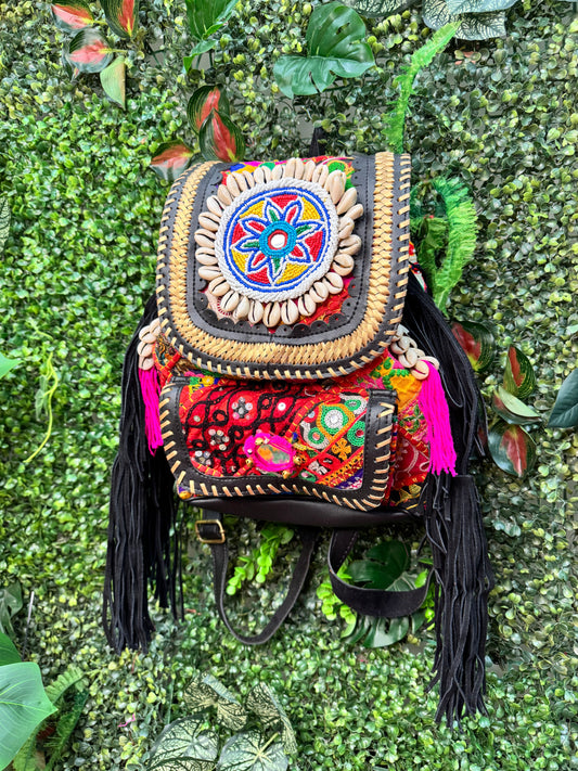 Boho Black Tassel Backpacks - 2