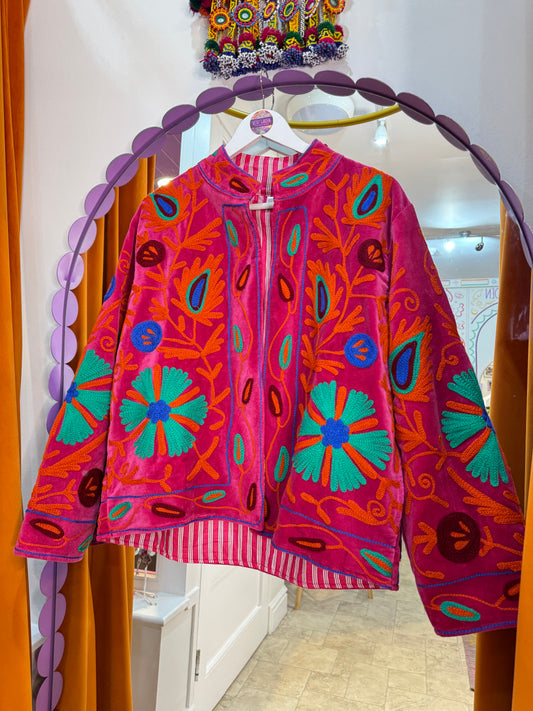 Velvet Suzani Duster Jacket