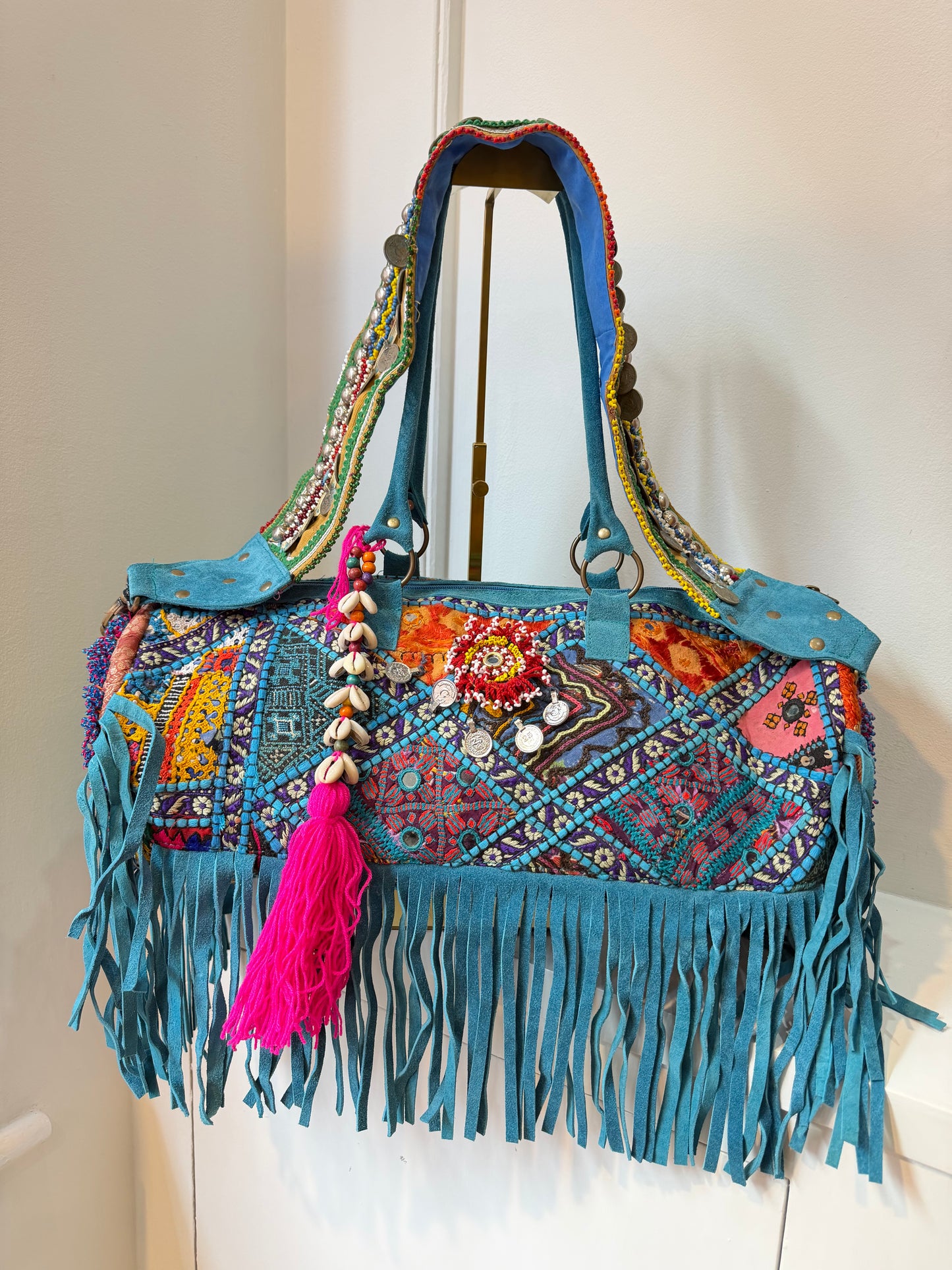 Havana Overnight Tassel Bag - Blue