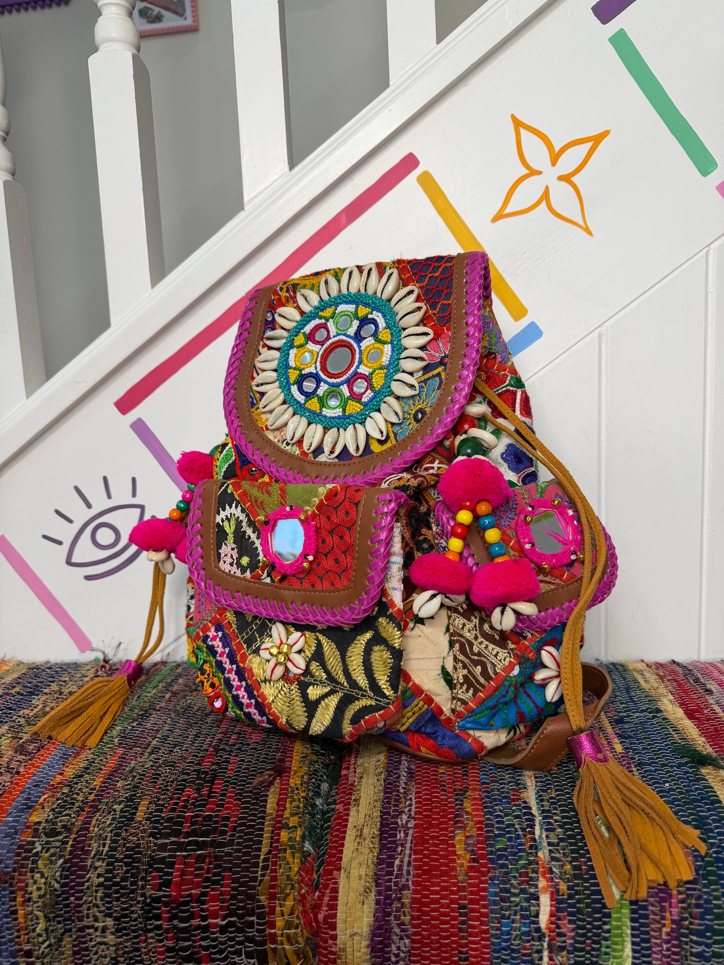 Boho Backpack Pink