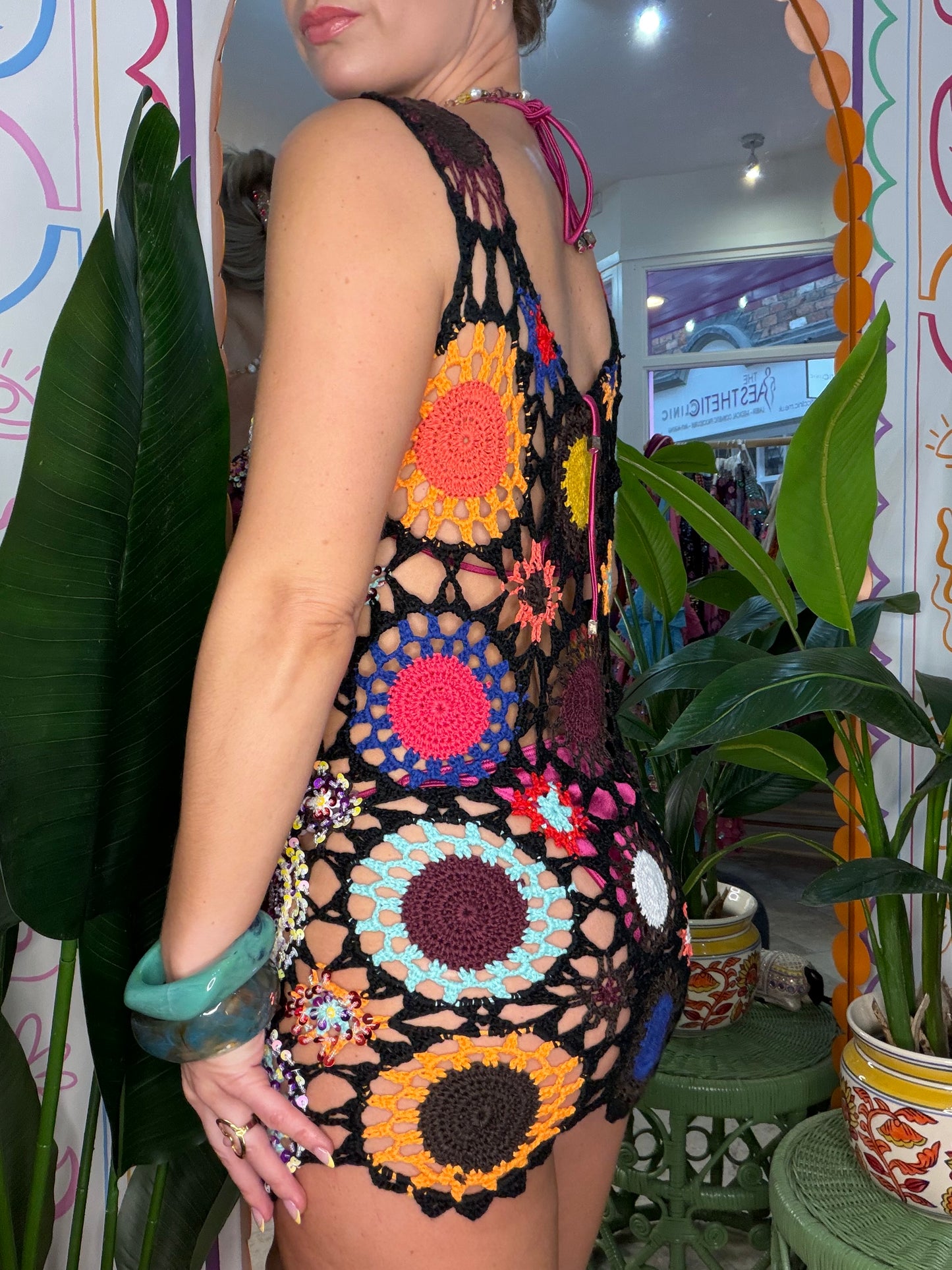 Crochet Sequin Beach Dress