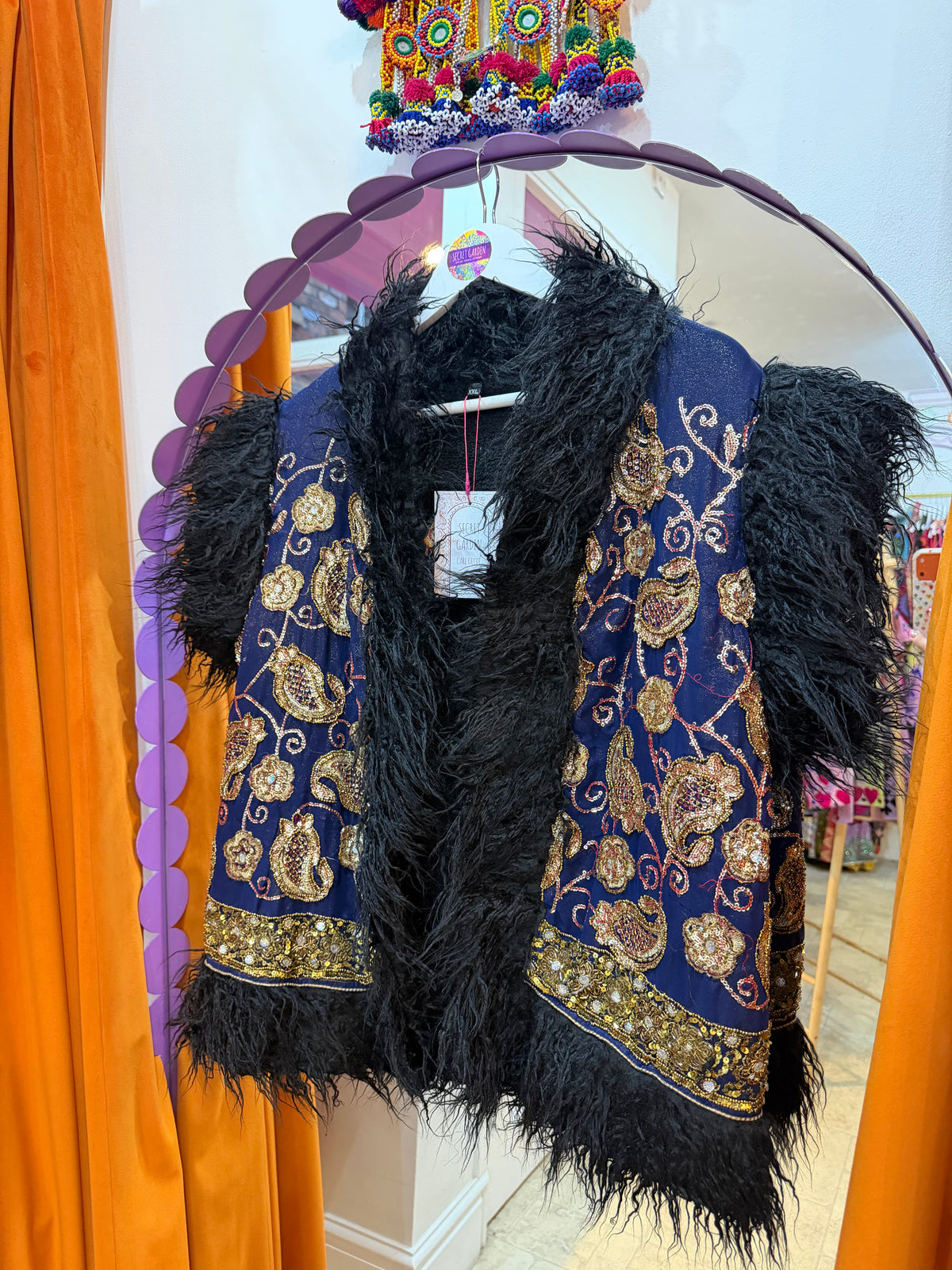 Faux Fur Sari Gilet - 3