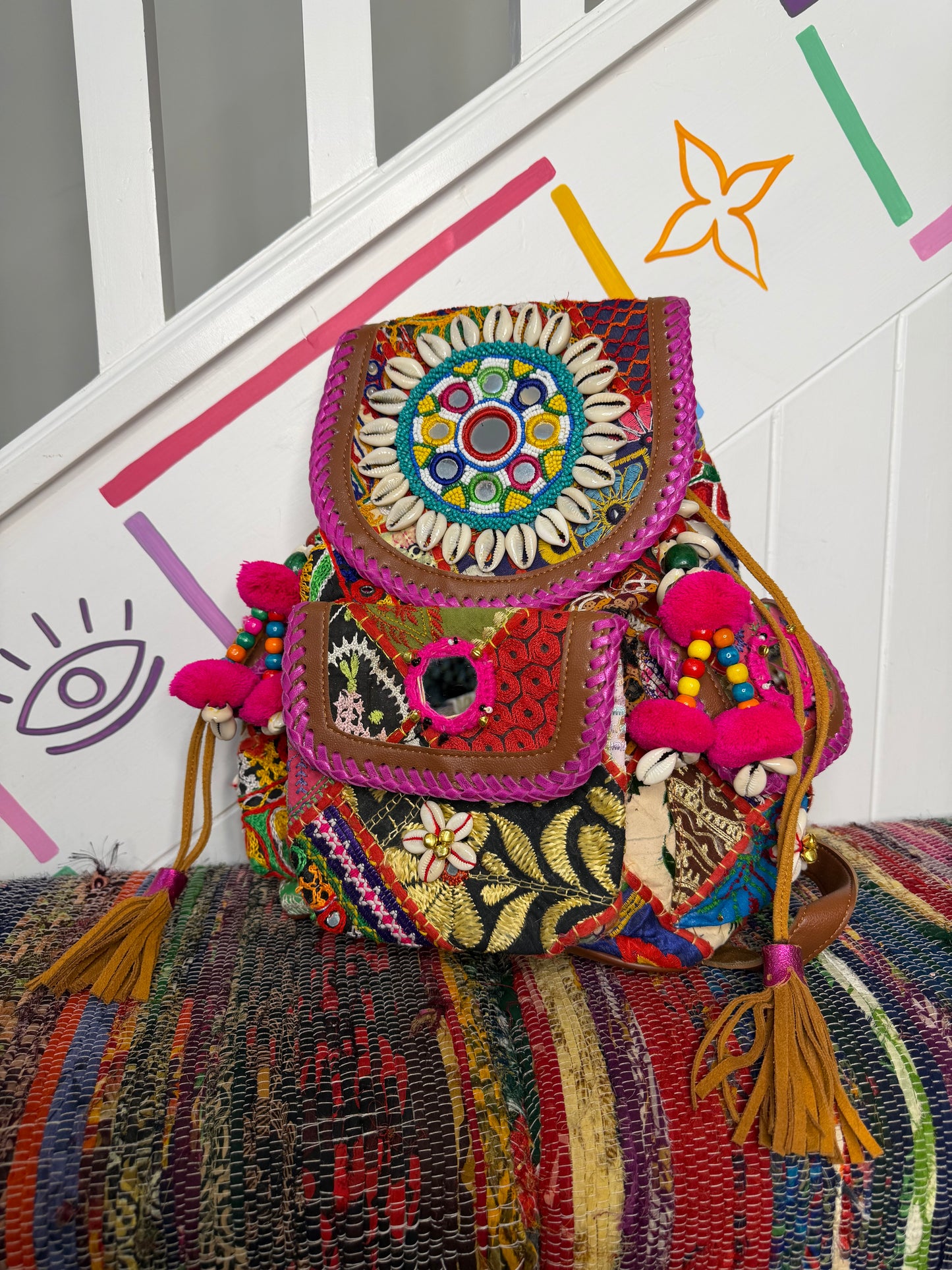 Boho Backpack Pink