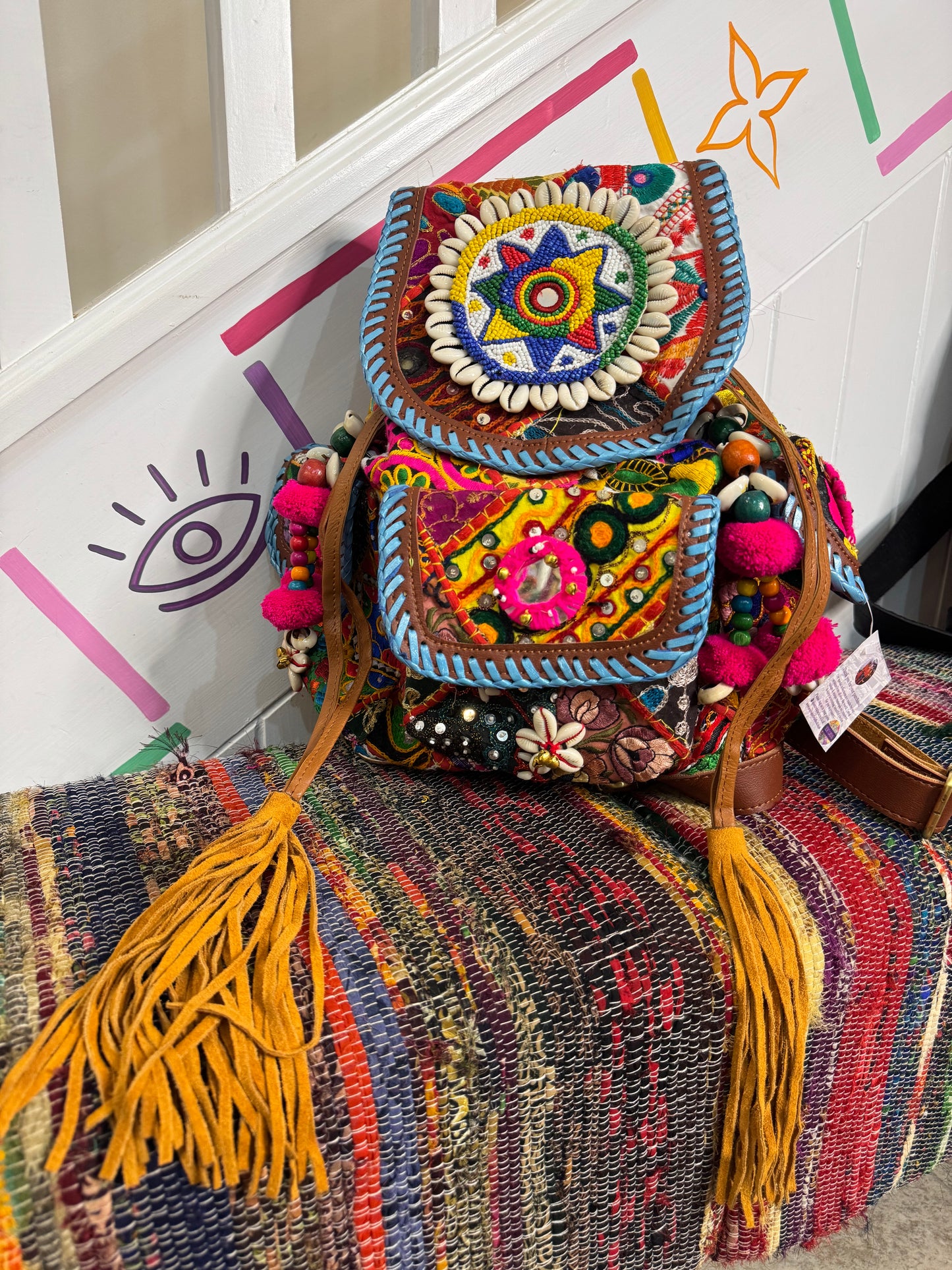 Boho Backpack Blue - 3