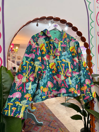 Mushroom Kantha Hoodie