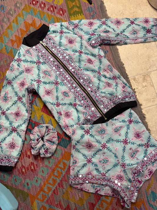 Phulkari Bomber & Shorts Co ord
