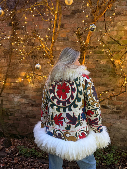 Vintage 70s Afghan Suzani Short Coat