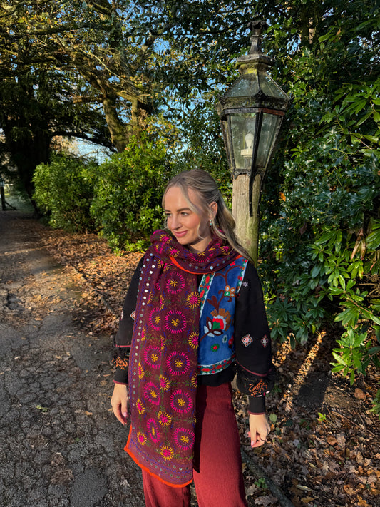 Phulkari Wool Scarf - 30