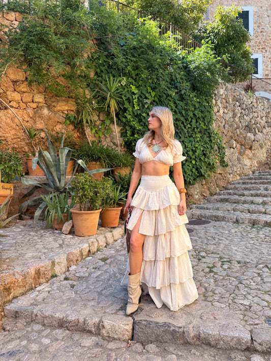 Bohemia Maxi Skirt Split Set