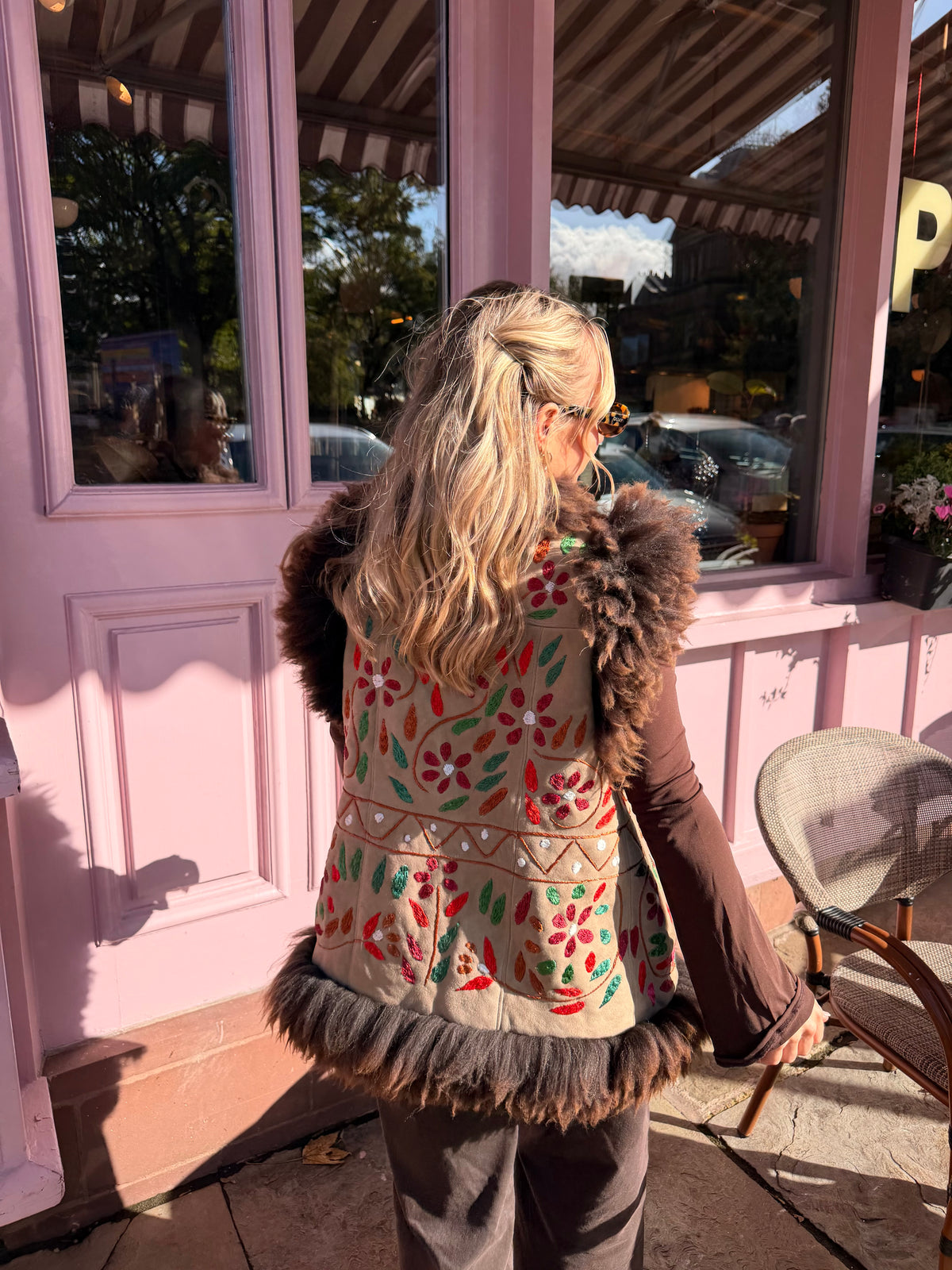 Vintage Embroidered Fur Gilet