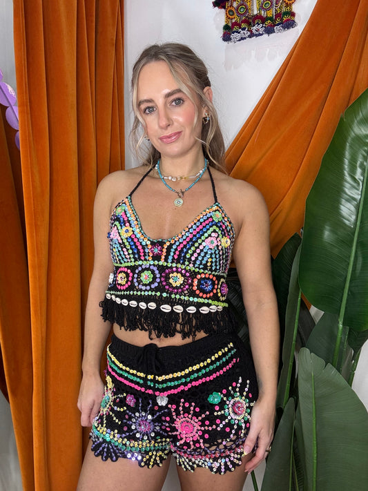 Gypsy Soul Embellished Crochet Co ord