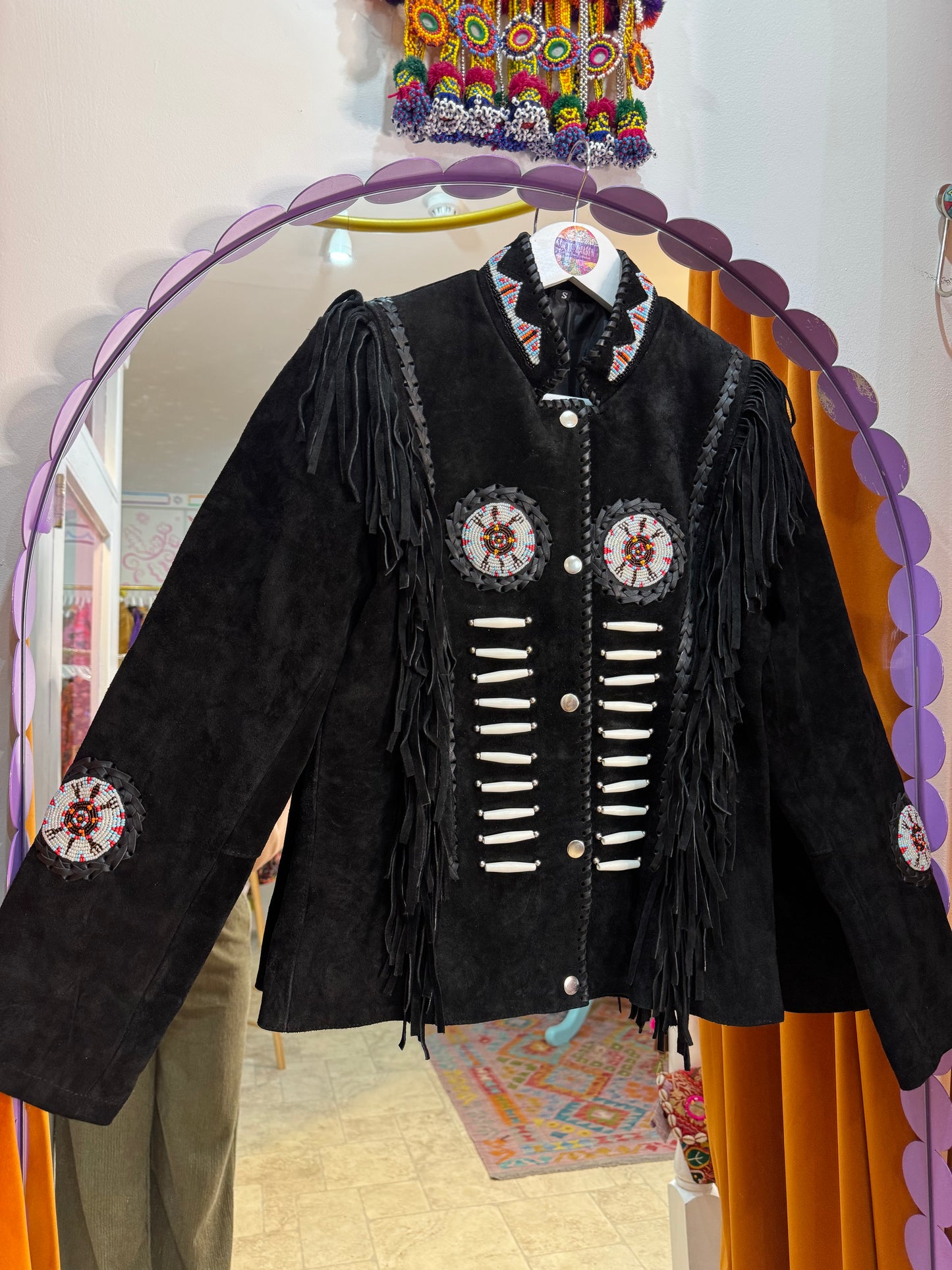 Arizona Black Tassel Suede Jacket - Pre Order