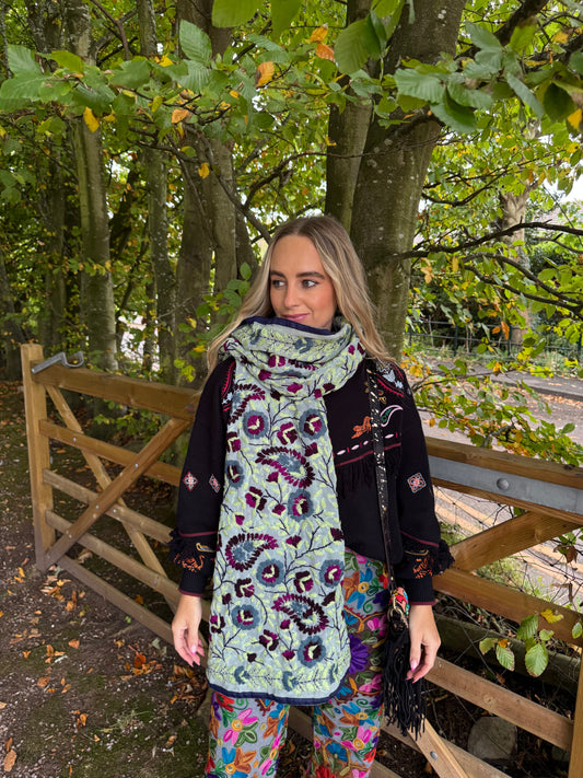 Phulkari Wool Scarf - 7