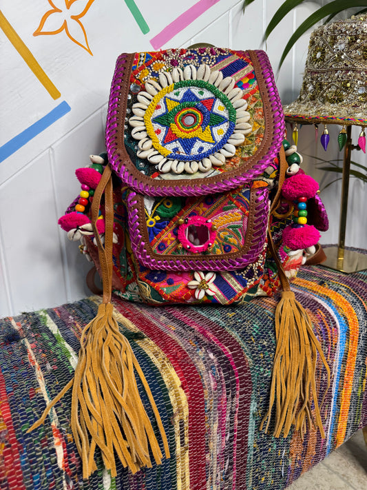 Boho Backpack Pink - 5
