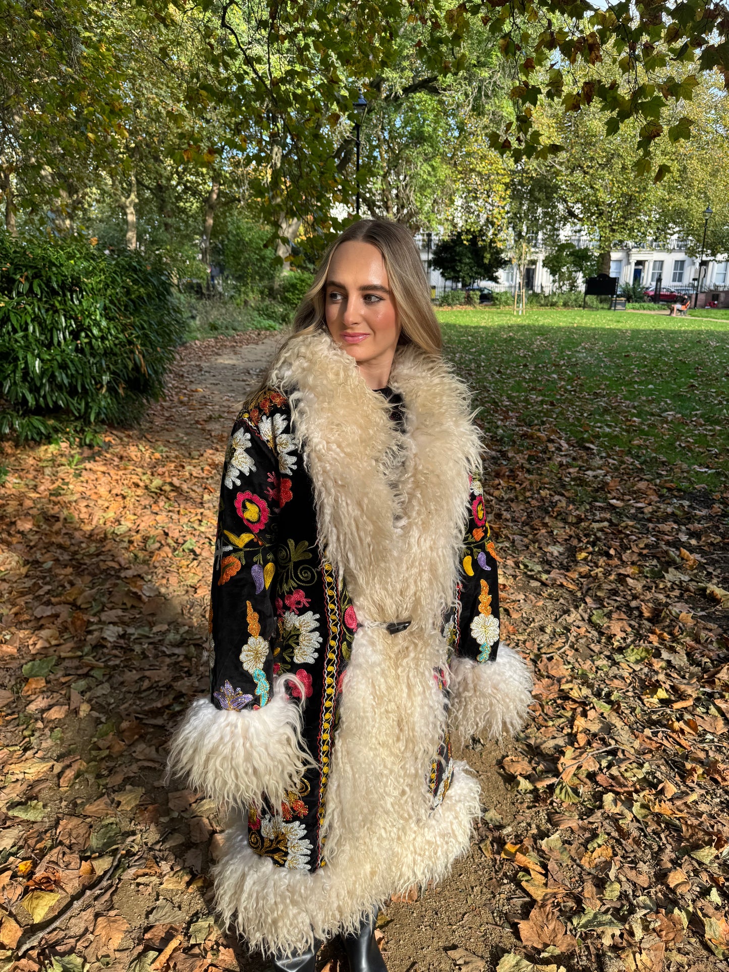 Vintage 70s Afghan Suzani Long Coat