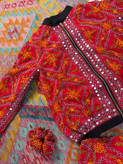 Phulkari Bomber & Shorts Co ord