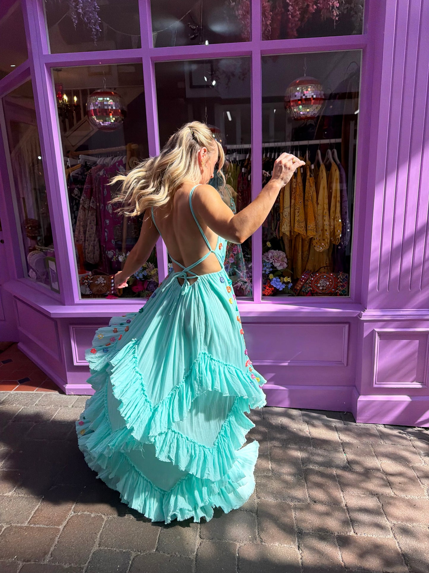 Gypsy Soul Maxi Dress in Aqua