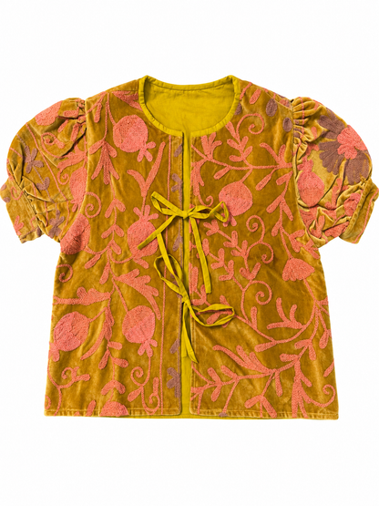 Velvet Suzani Bow Top
