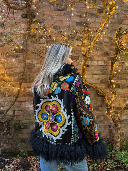 Vintage 70s Afghan Suzani Short Coat