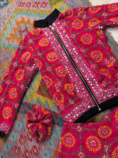 Phulkari Bomber & Shorts Co ord