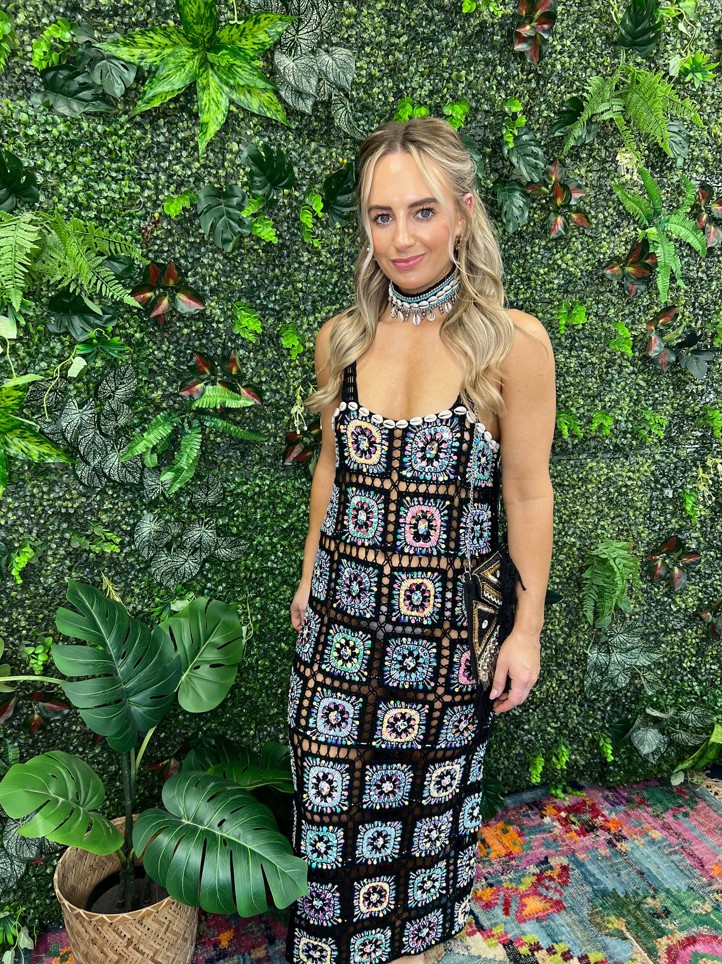 Gypsy Soul Crochet Dress in Black