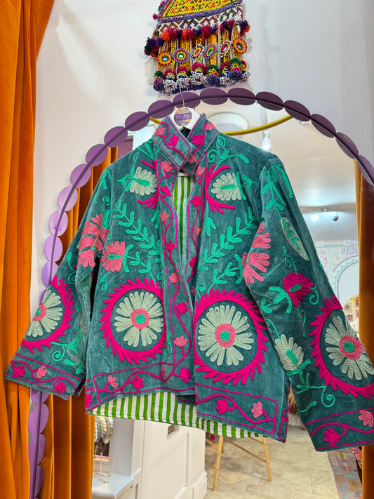 Velvet Suzani Duster Jacket