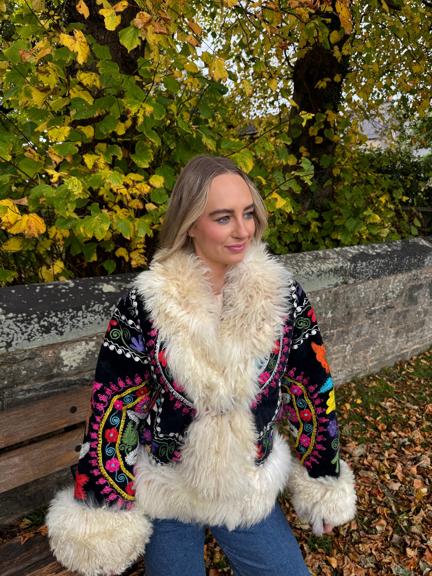 Vintage 70s Afghan Suzani Short Coat