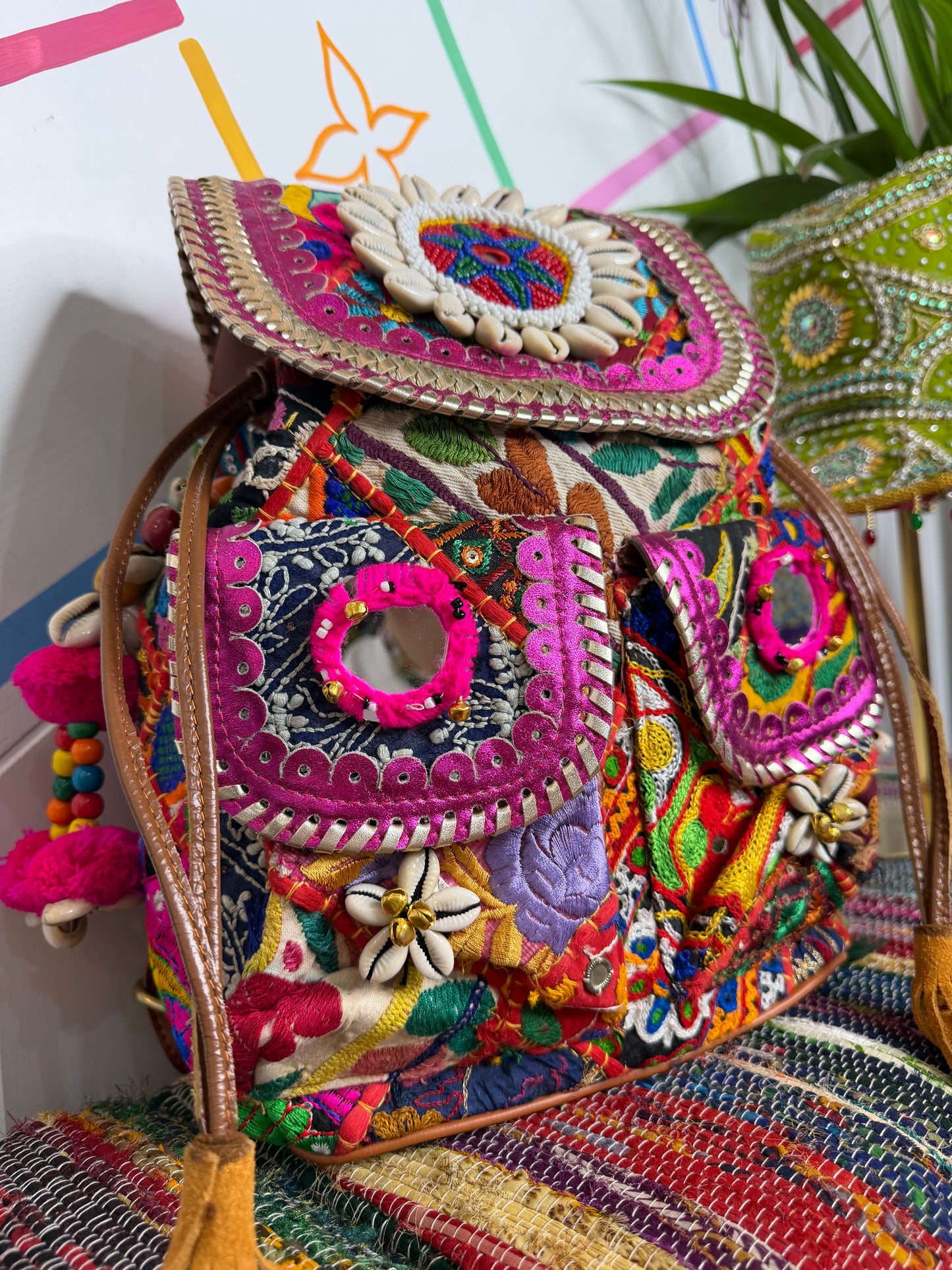 Boho Medium Pink Backpack