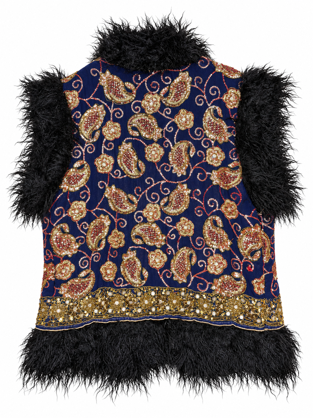 Faux Fur Sari Gilet - 3