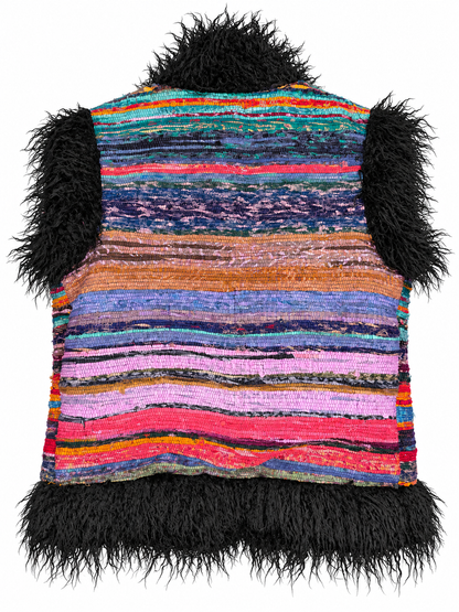 Faux Fur Rag Rug Gilet - 2