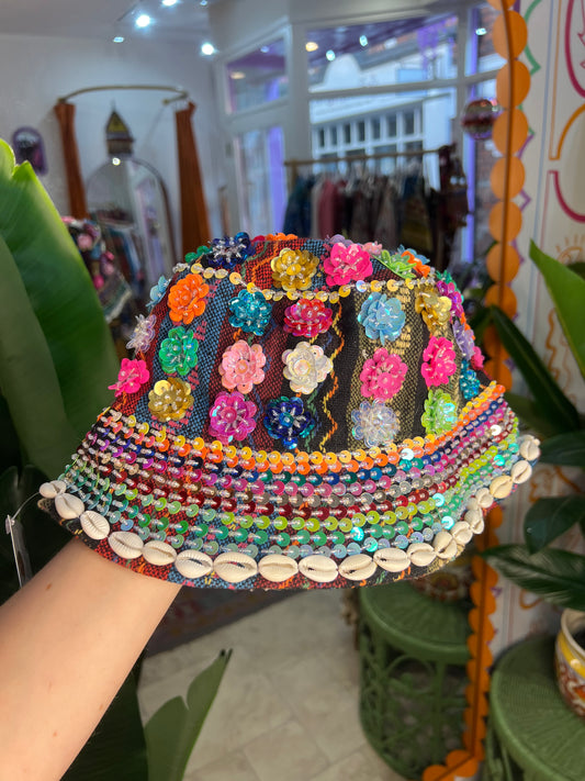 Sequin & Shell Bucket Hat - 8