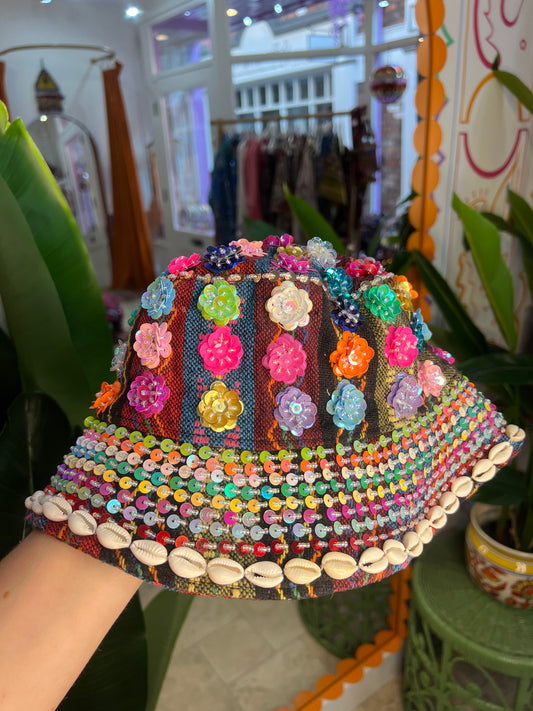 Sequin & Shell Bucket Hat - 9