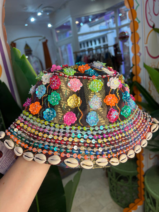 Sequin & Shell Bucket Hat - 15