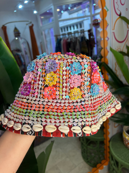 Sequin & Shell Bucket Hat - 16