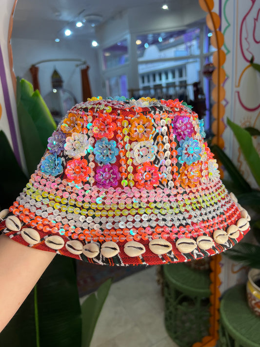 Sequin & Shell Bucket Hat - 17