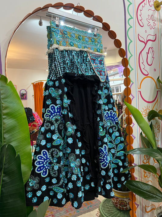 Gypsy Soul Ibiza Skirt Black & Blue - 1