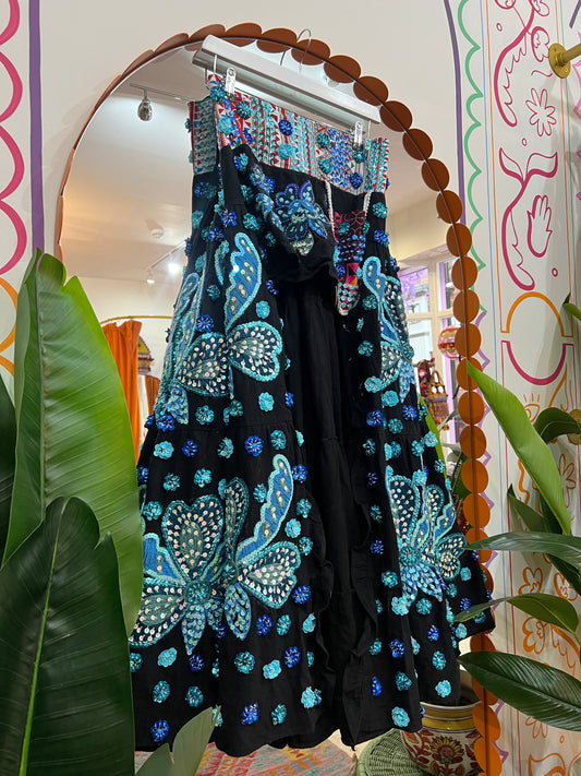 Gypsy Soul Ibiza Skirt Black & Blue - 2
