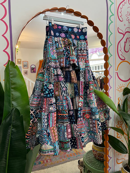 Patchwork Sequin Ibiza Skirt - 1