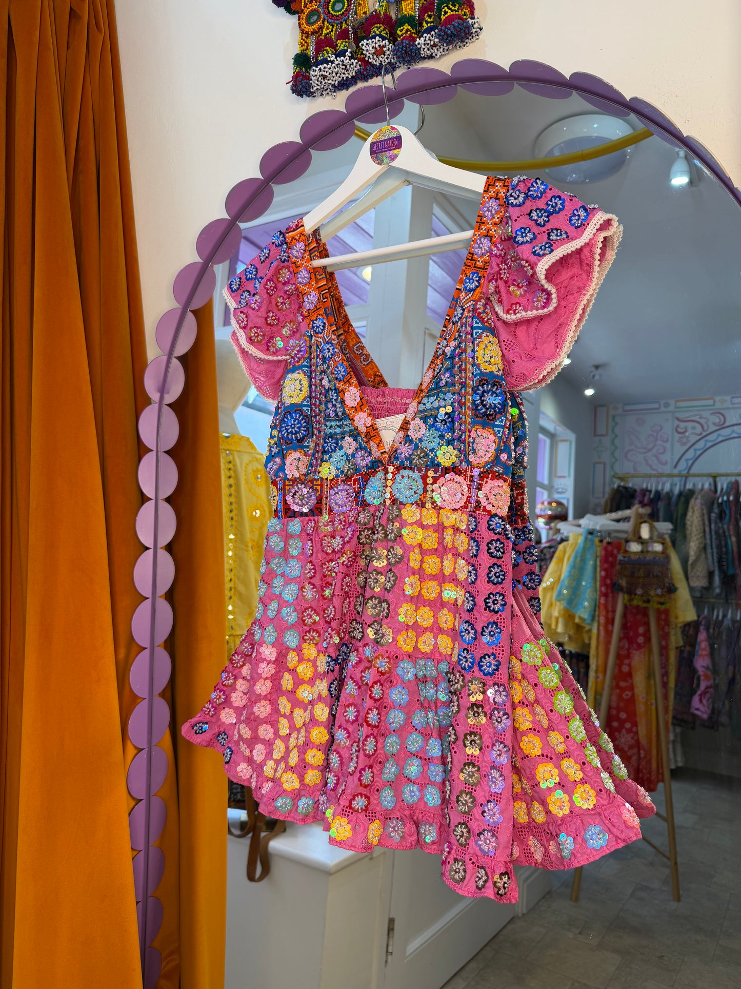 Gypsy Soul Tassel Broderie Anglaise Pink Top