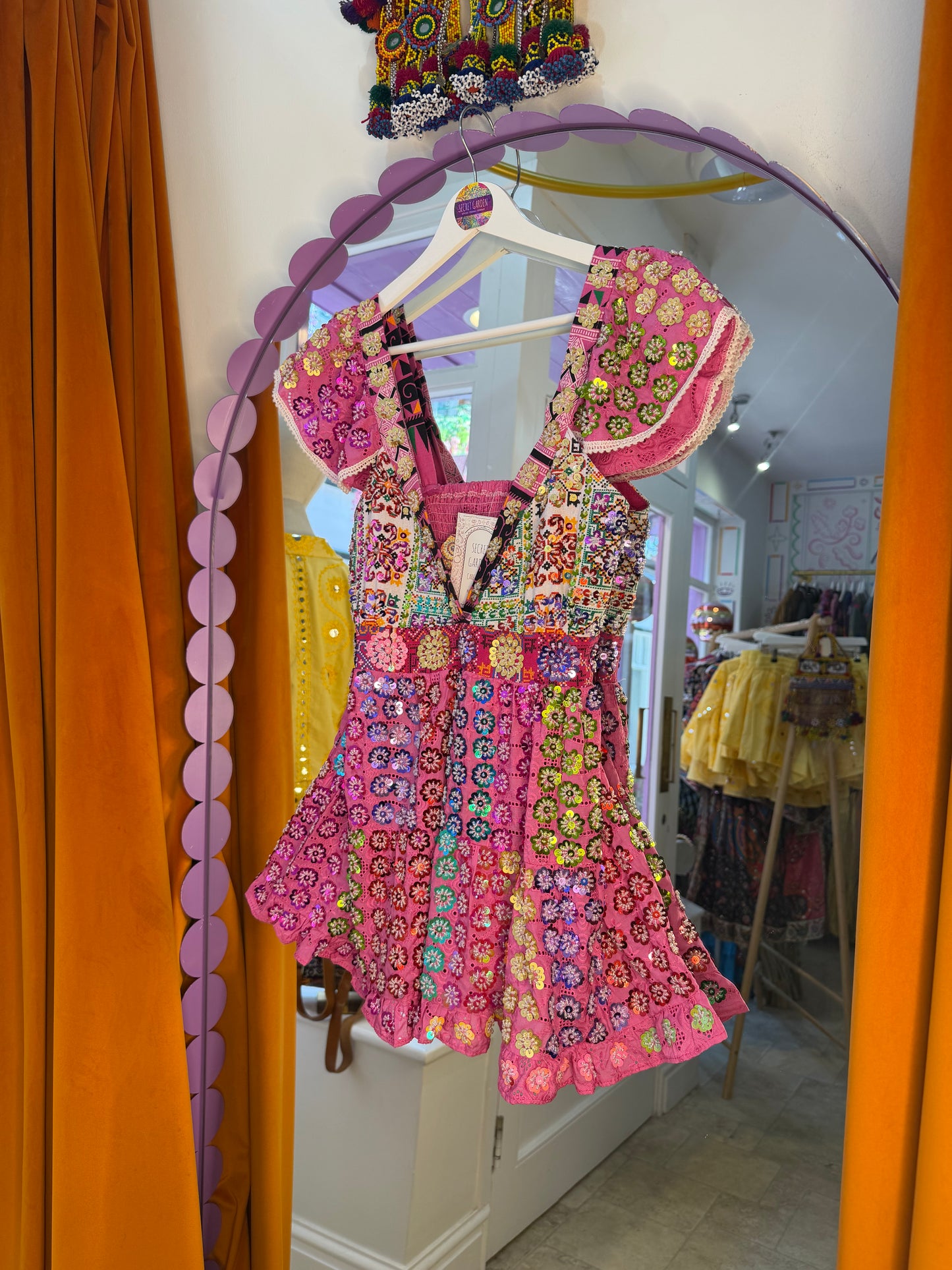 Gypsy Soul Tassel Broderie Anglaise Pink Top