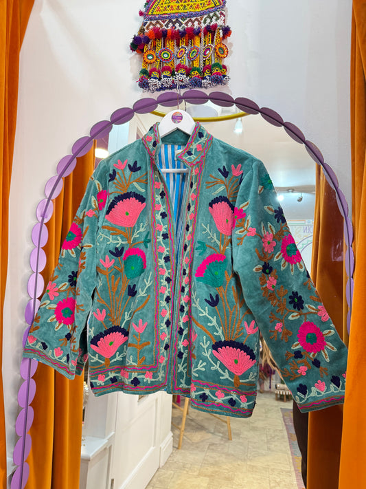 Velvet Suzani Duster Jacket