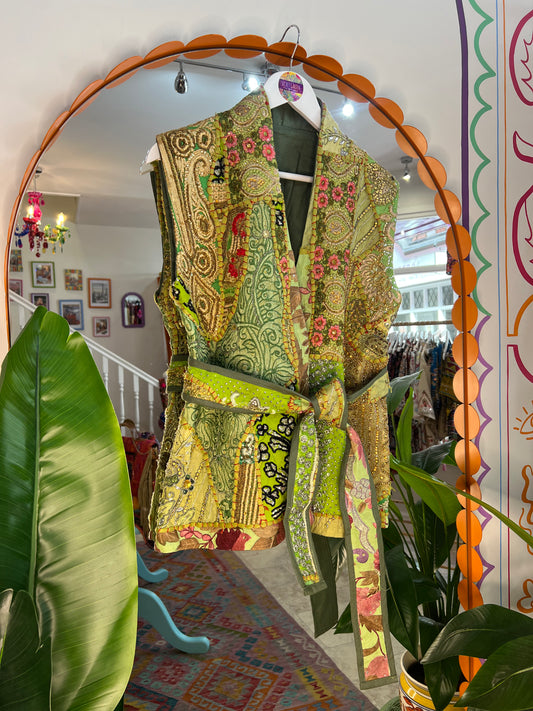 Tapestry Vintage Waistcoat - Green