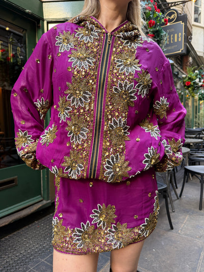 Sari Vintage Hoodie & Skirt Co ord